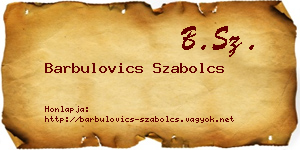 Barbulovics Szabolcs névjegykártya